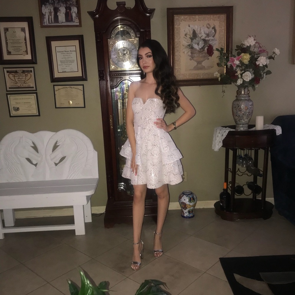 Super cute white mini dress!